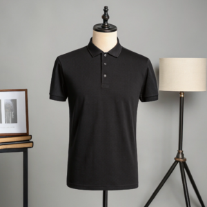 Plain Black Polo Shirt for Men – Half Sleeve Design
