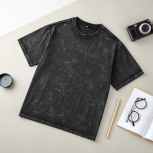 Unisex T-shirt – Plain Black Acid Wash Design