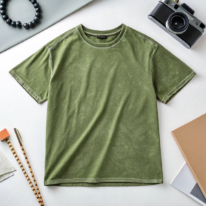 Unisex T-shirt – Plain Green Acid Wash Design